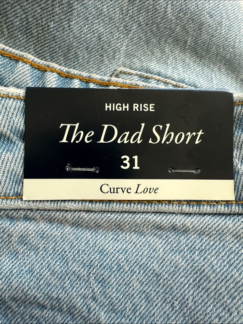 Abercrombie & Fitch The Dad Short high rise light wash jean shorts size 31 - Picture 10 of 13